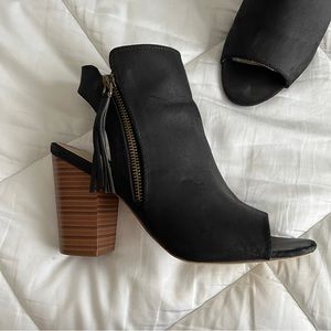 JustFab Open Toe Booties